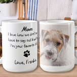 Taza De Café Personalizado Foto Divertida Perro Mamá<br><div class="desc">Sorprende a mamá por su cumpleaños, el día de la madre, o solamente porque con esta super adorable madre perro mamá mug . Mamá. Me encanta cómo ni siquiera tenemos que decir en voz alta que soy tu hijo favorito . Personaliza con la foto y el nombre del Mascota favorito...</div>