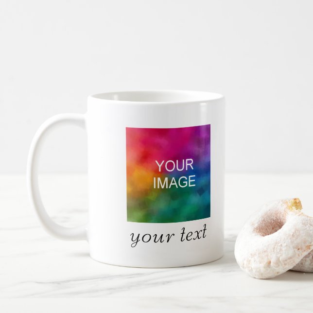 Taza De Café Personalizado Foto Imagen Mensajes de texto o nomb (Con donut)
