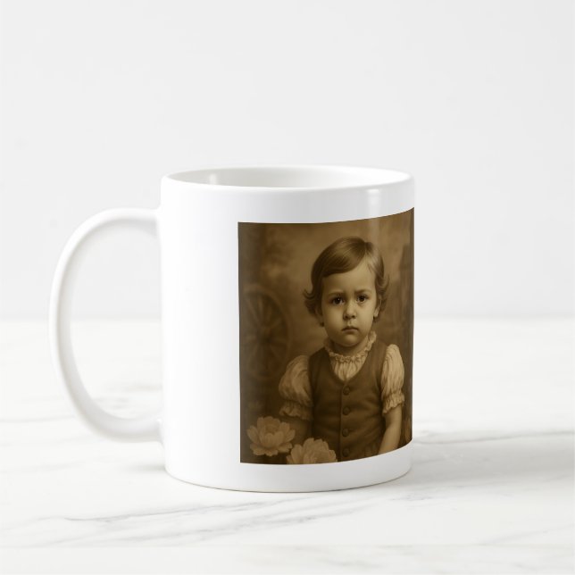 Taza De Café Personalizado Foto infantil y añada de año persona (Izquierda)