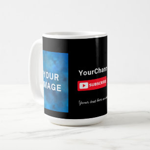 Taza De Café Personalizado Foto Nombre del canal de Youtube