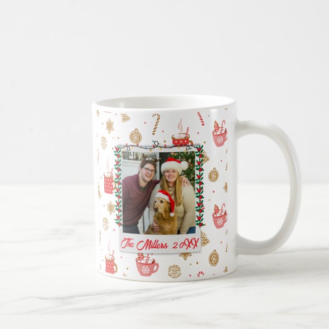 Taza De Café Personalizado Foto y nombre Navidad Feliz personal (Derecha)