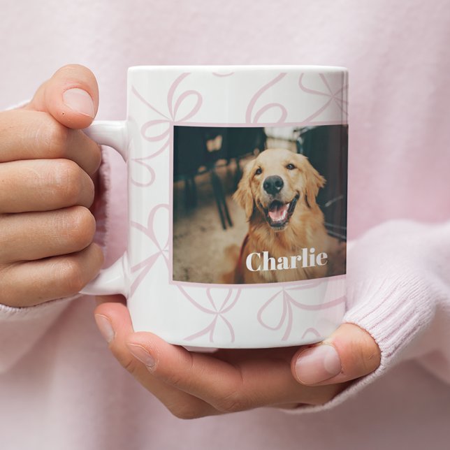 Taza De Café Personalizado Fotografía de perro y patrón de dobl (Subido por el creador)