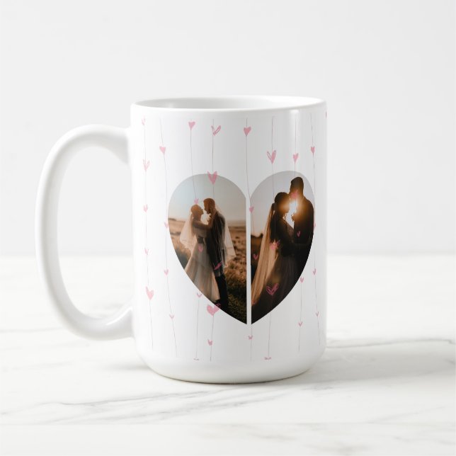 Taza De Café Personalizado fotográfica moderna en forma de cora (Izquierda)