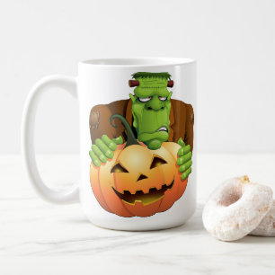 Taza De Café Personalizado Frankenstein con Calabaza