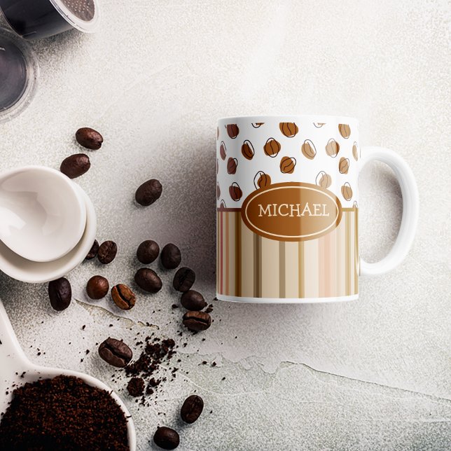 Taza De Café Personalizado frijol patrón café Café Mug (
)