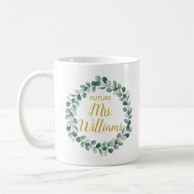 Taza De Café Personalizado Futuro Sra. Fiancee Novia Personaliz (Izquierda)