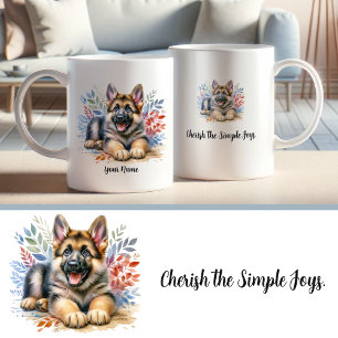 Taza De Café Personalizado German Shepherd Mug con cita