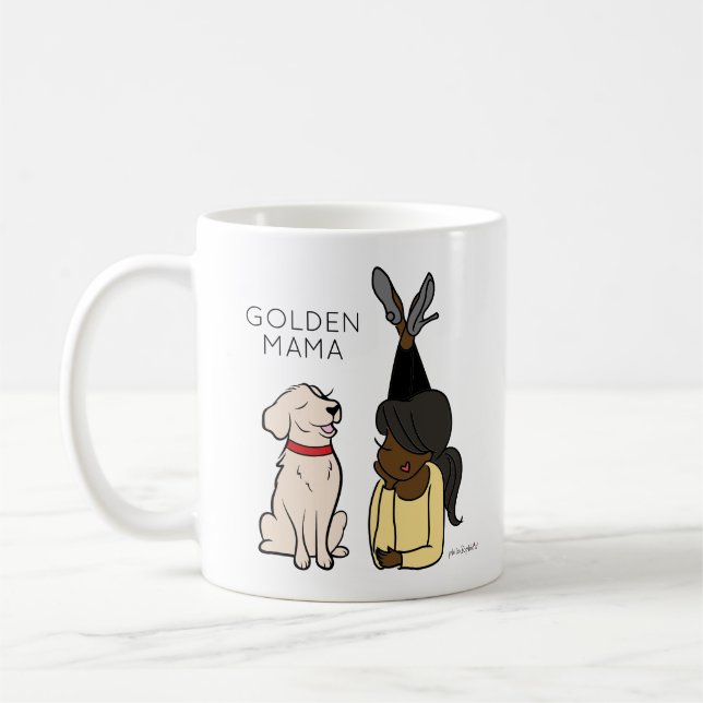 Taza De Café Personalizado Golden Reriever Mama Coffee Mug (Izquierda)