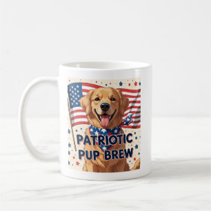 Taza De Café Personalizado Golden Retriever Patriotic