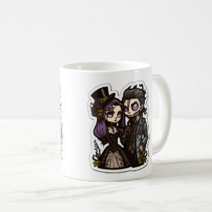 Taza De Café Personalizado gótico Pareja Pegatina Arte Clásico 