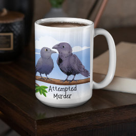 Taza De Café Personalizado gracioso Chiste Crow Pun intentó ase