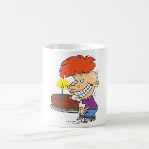 Taza De Café Personalizado gracioso con pastel de cumpleaños de