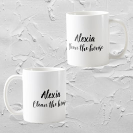 Taza De Café Personalizado gracioso "Limpia la casa"