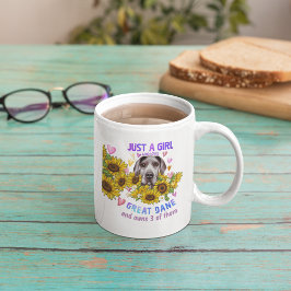 Taza De Café Personalizado Gran Dane Lover Trainer Floral de gi