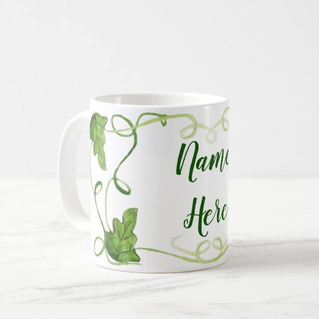 Taza De Café Personalizado Green Vines Mug (Anverso izquierdo)