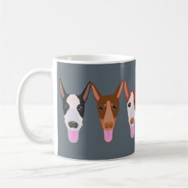 Taza De Café Personalizado gris Podenco Caras de perro