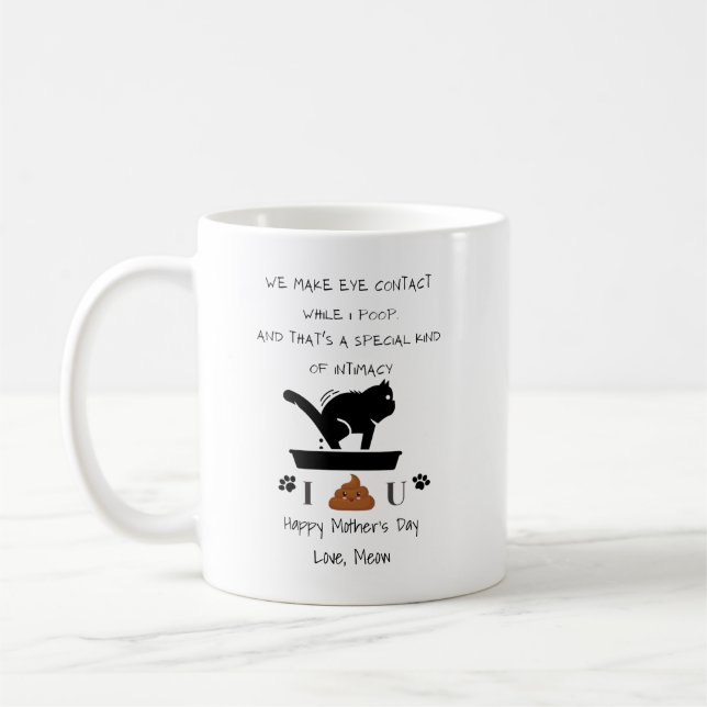 Taza De Café Personalizado Hacemos contacto visual mientras hag (Izquierda)