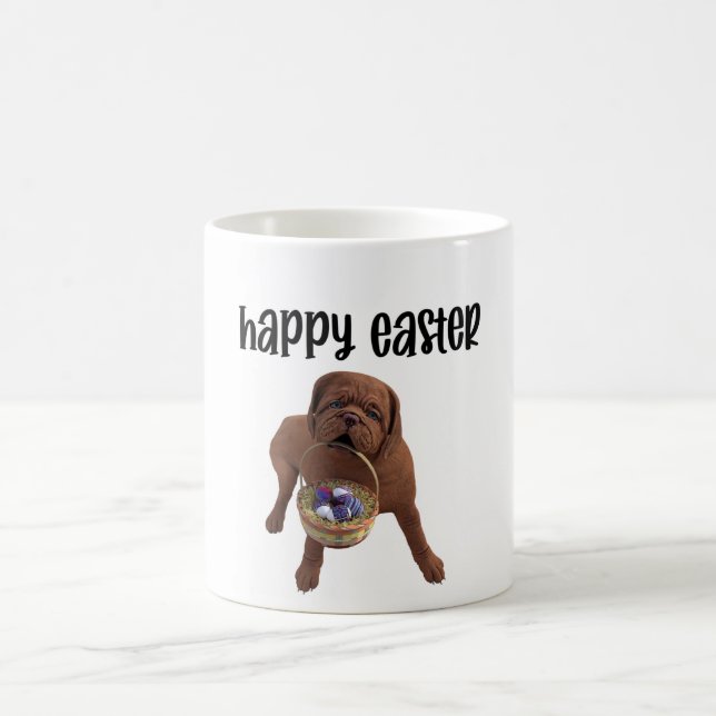Taza De Café Personalizado Happy Easter Dog Mug (Centro)