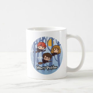 Taza De Café Personalizado Harry, Ron Y Hermione Volando En Bos