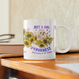 Taza De Café Personalizado Havanese Lover Sunflower Trainer Flo