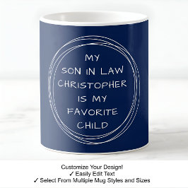 Taza De Café Personalizado, Hijo De Leyes, Navidades, Cumpleaño