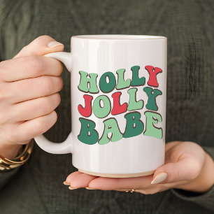 Taza De Café Personalizado holly jolly babe mug, merry christma