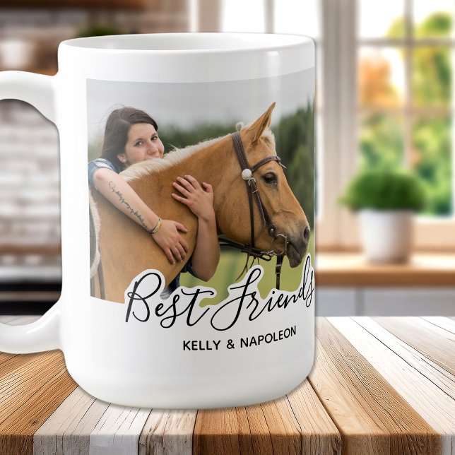 Taza De Café Personalizado Horse Photo White Best Friends (Subido por el creador)