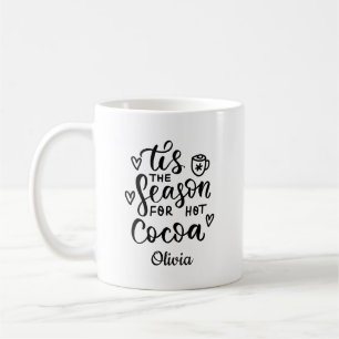 Taza De Café Personalizado Hot Cocoa Navidad Mug - Nombre perso