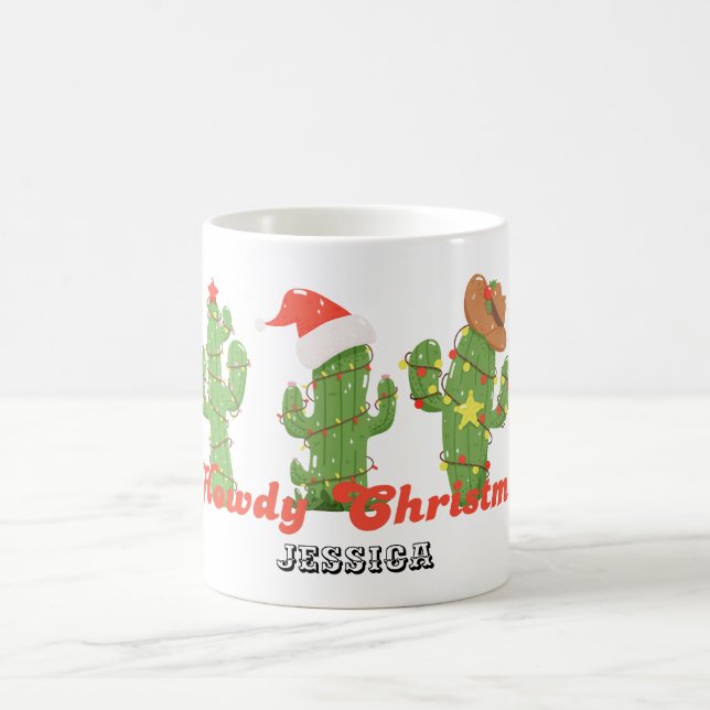 Taza De Café Personalizado Howdy Navidad Mug (Centro)