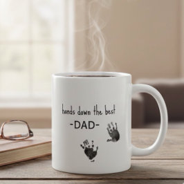 Taza De Café Personalizado Huellas para manos Foto Mejor Papá