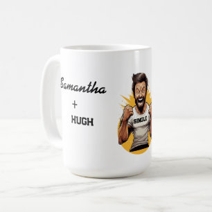 Taza De Café Personalizado Hugh soltero y listo para mezclar Mu