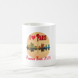 Taza De Café Personalizado I Love Paris Skyline Sunset Souvenir