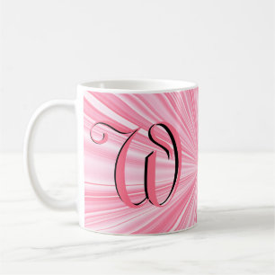 Taza De Café Personalizado inicial del monograma de ráfaga de c