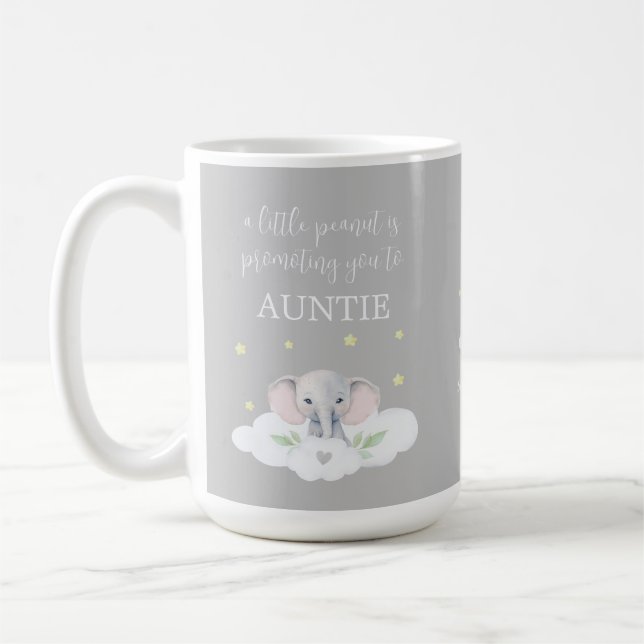 Taza De Café Personalizado Invitación de embarazo Mug Cute Gris (Izquierda)
