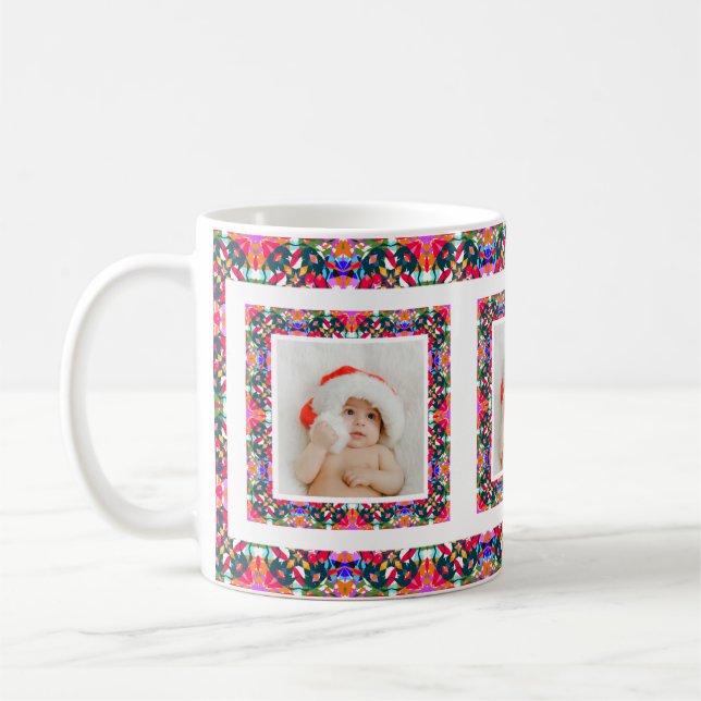 Taza De Café Personalizado Jolly Navidades Patrón Foto Tea (Izquierda)