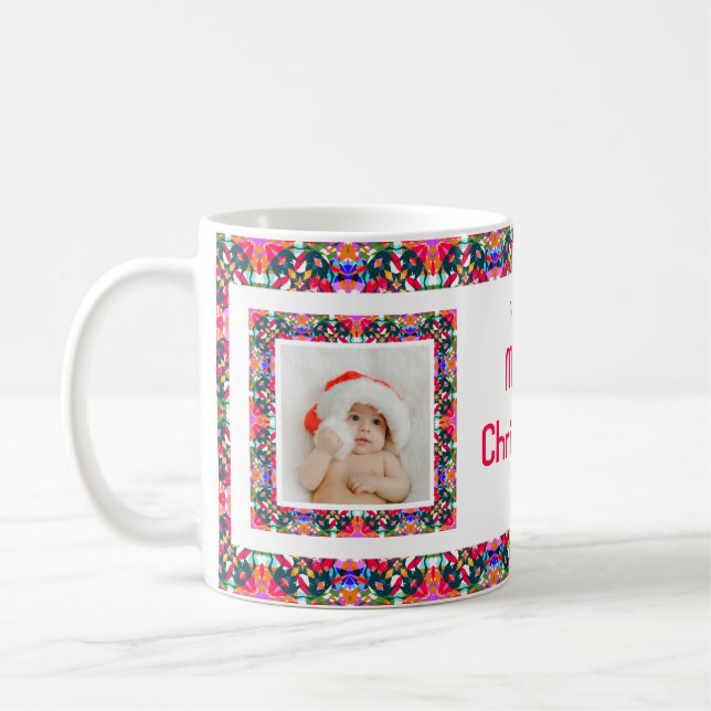Taza De Café Personalizado Jolly Navidades Patrón Foto Tea (Izquierda)