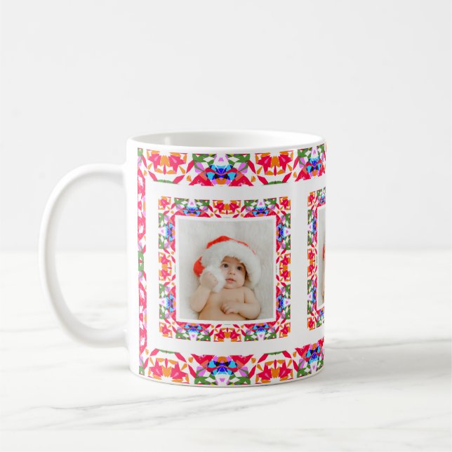 Taza De Café Personalizado Jolly Navidades Patrón Foto Tea (Izquierda)