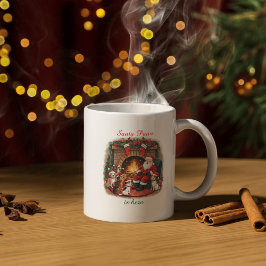 Taza De Café Personalizado juguetona Santa y Mascotas Navidades