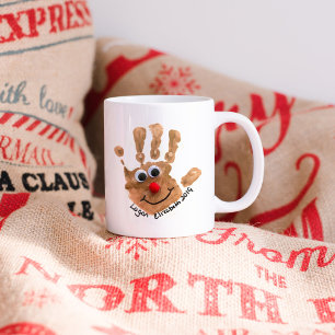 Taza De Café Personalizado Kids Handprint Art Keepsake
