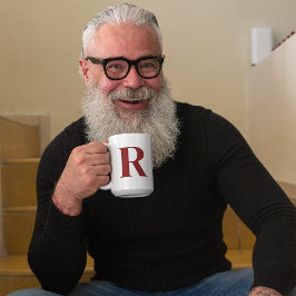 Taza De Café Personalizado Letra roja oscura personalizada Mono