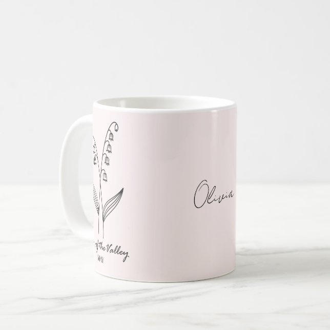 Taza De Café Personalizado Lily del Valle Custom Name Mug (Anverso izquierdo)
