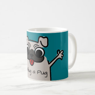 Taza De Café Personalizado lindo abrazo a pug
