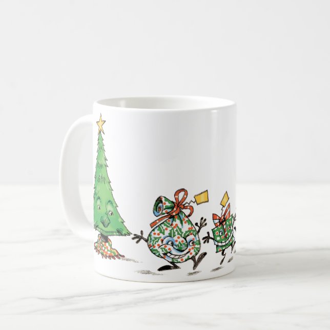 Taza De Café Personalizado lindo bailando regalos navideños y á (Anverso izquierdo)