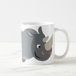 Taza De Café Personalizado lindo cargando a Rhino Mug