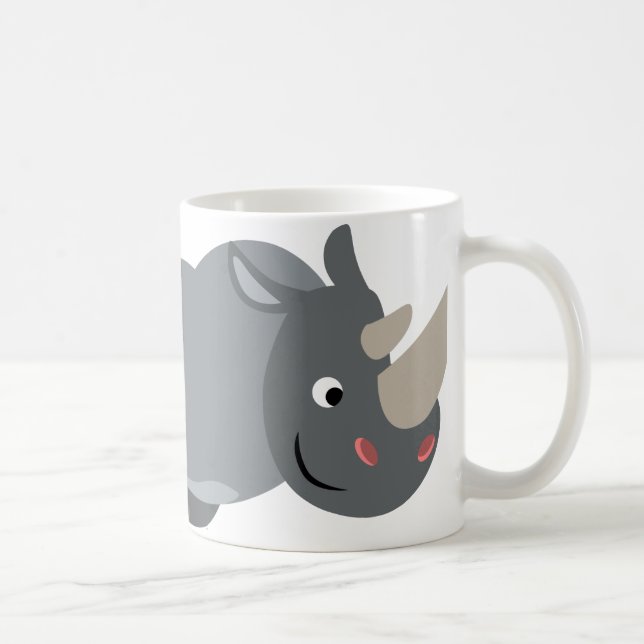 Taza De Café Personalizado lindo cargando a Rhino Mug (Derecha)