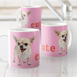 Taza De Café Personalizado Lindo Chihuahua Agresivo Asqueroso V