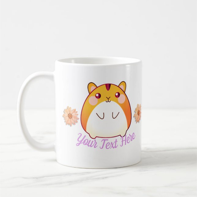 Taza De Café Personalizado lindo del hámster de Kawaii (Izquierda)