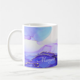 Taza De Café Personalizado llamado Naranja azul violeta de tint