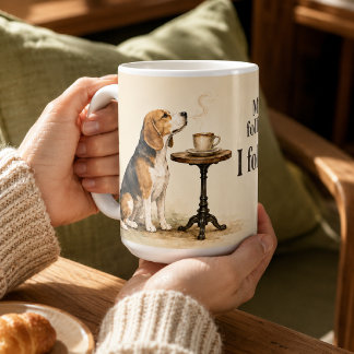 Taza De Café Personalizado Loco Amante del Café Beagle