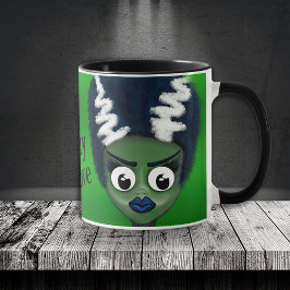 Taza De Café Personalizado Loco por Amor Novia de Frankenstein